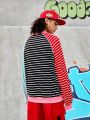 Street Sport Women's Striped Raglan Sleeve Sweatshirt For Sports