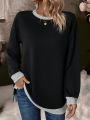 Women's Color-block Drop Shoulder Sweatshirt