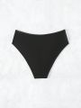 SHEIN Swim SXY Women's Rhinestone Letter Pattern Hollow Out Triangle Bikini Bottoms