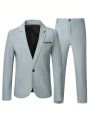 Extended Sizes Men Plus Single Button Blazer & Pants