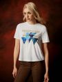 Game of Thrones X SHEIN Crew Neck Short Sleeve Print T-Shirt