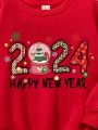 Baby Girl Casual Long-Sleeved Round Neck Sweatshirt Suitable For Autumn And Winter