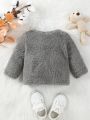 Baby Boy's Arctic Velvet Long-sleeved Warm T-shirt Suitable For Autumn And Winter