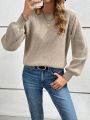 SHEIN Frenchy Round Neck Knitted Long Sleeve Ladies' Sweater