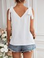 Women'S V-Neck Texture Splicing Tank Top