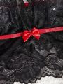 Ladies' Sexy Black Lace Lingerie Set (Valentine'S Day Edition)