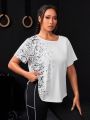 Daily&Casual Plus Size Women'S Snake Print Short Sleeve T-Shirt