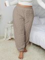 Plus Size Solid Color Fleece Pajama Pants