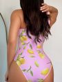 SHEIN Swim Mod Fruit Print One-Piece Swimsuit