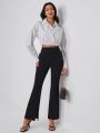 Amanda Daum Caballero Split Hem Flare Leg Pants