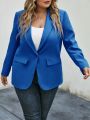 SHEIN LUNE Plus Shawl Collar Single Button Blazer