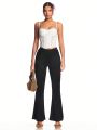 SHEIN BAE Women'S Solid Color Flared Pants