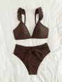 SHEIN Swim Vcay Ruffle-trimmed Two-piece Swimsuit Bikini Set