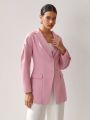 Oxana Women'S Lavender Pink  Inspired Blazer With Statement Voluminous Sleeves And Fit