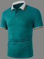 Manfinity Men's Striped Short Sleeve Polo Shirt