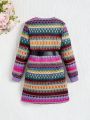 SHEIN Kids HYPEME Toddler Girls' Princess Style Sweet, Fashionable, Elegant & Cool Woven Dress For Casual And Party Wear