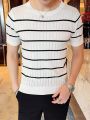 Men's Striped Short Sleeve Knit Top