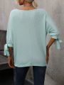 Round Neck Split Sleeve T-shirt