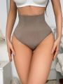 1pc High Waist Solid Color Shapewear Bottom For Women