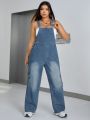 SHEIN ICON Plus Size Denim Jumpsuit