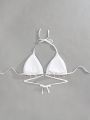 SHEIN Swim Chicsea Plus Size Back Knot Triangle Cup Bikini Top