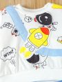 Baby Boy'S Space Letter Print Sweatshirt And Rocket Patch Sweatpants Set
