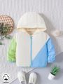 Infant Boys' Colorblock Hooded Jacket, Perfect For Travel And Casual Wear In Spring And Autumn