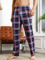 Men'S Plaid Elastic Waist Home Wear Bottoms