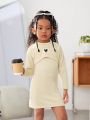SHEIN Kids CHARMNG Toddler Girls' Sweet & Casual & Trendy Slim Fit Elegant Dress 2pcs/set