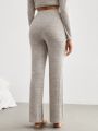 SHEIN Leisure Elastic Waist, Split Hem Home Wear Bottoms