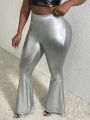 SHEIN Slayr Women's Metallic Bell Bottom Pants