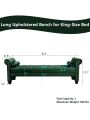 82 Inch End of Bed Bench with 2 Pillows Rolled Armed Ottoman Bench Velvet Bench Button Tufted Sofa Bench Upholstered Bench for Entryway, Living Room and Window