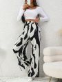 SHEIN Frenchy Random Pattern Cutout Long Pants