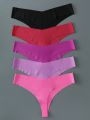 Ladies' Seamless Thong With Letter Pattern