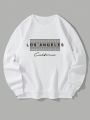 Men's Round Neck Long Sleeve Sweatshirt With Letter Print