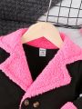 Baby Girls' Color-block Wool Coats, Suitable For Autumn And Winter