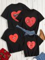 Women'S Cute Heart & Cartoon Print T-Shirt (Sold Separately, 4 Styles)