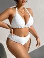 SHEIN Swim Vcay Plus Size Women'S Halter Strap Swimsuit Set