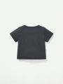 Cozy Cub 3pcs Newborn Infant Boys' Soft Knit Solid Color Decorative Pocket Short Sleeve Tops With Round Neck