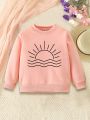 Young Girl Sun Print Thermal Lined Sweatshirt