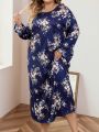 Plus Allover Floral Print Nightdress