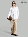 SHEIN BIZwear Ladies' Solid Color Commuter Shirt