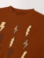 Women's Short Sleeve T-shirt With Lightning Pattern