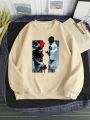 Men'S Character & Rose Print Fleece Sweatshirt