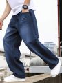 Manfinity Hypemode Men'S Loose Fit Straight Leg Jeans With Washed Effect