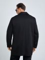 SHEIN Extended Sizes Men Plus Solid Button Front Coat