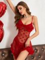Heart Shape Lace Mesh Perspective Sexy Nightgown