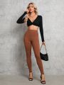 SHEIN Tall Women's Solid Color High Waist Leggings