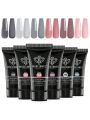 modelones Poly Nail Extension Gel Set, 6 Colors Nude Gray Pink Classic Collection Poly Nail Gel Summer Colors Nail Gel Popular Nail Art Design at Home for Women