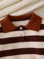 Baby Boy Striped Pattern Polo Neck Sweater